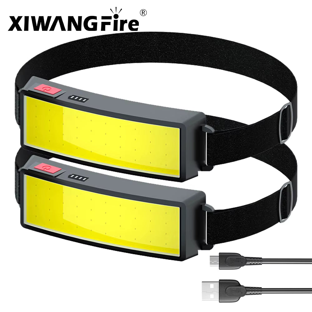 New Trend Cob Headlights Outdoor Household Portable LED Headlight with Built-In 1000Mah Battery USB Rechargeable Head Lamp