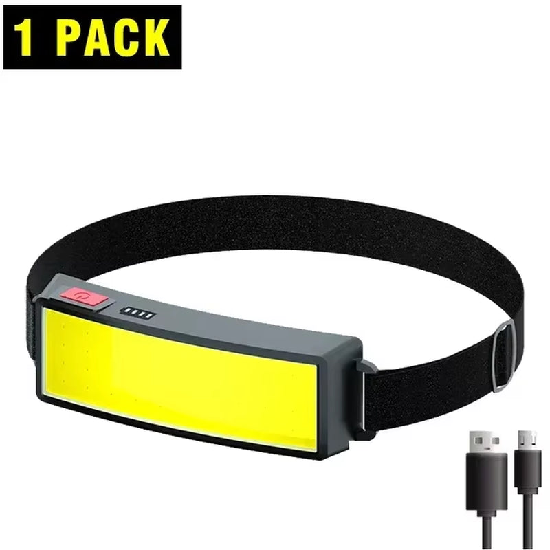 New Trend Cob Headlights Outdoor Household Portable LED Headlight with Built-In 1000Mah Battery USB Rechargeable Head Lamp