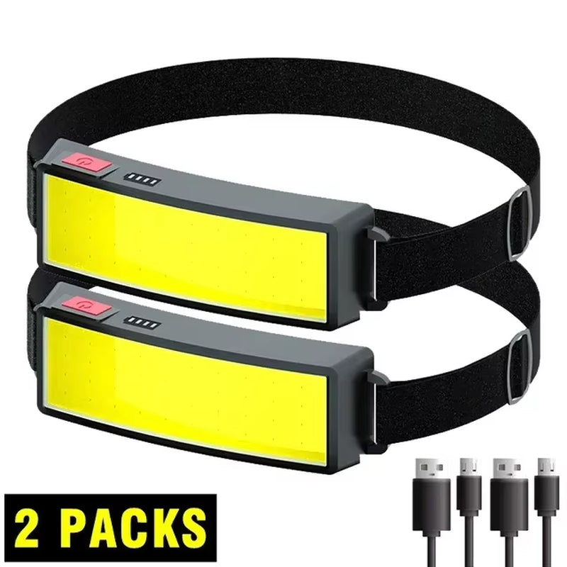New Trend Cob Headlights Outdoor Household Portable LED Headlight with Built-In 1000Mah Battery USB Rechargeable Head Lamp