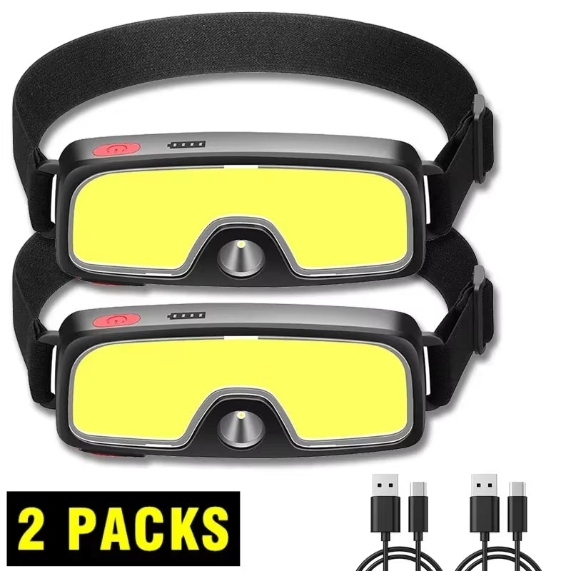 New Trend Cob Headlights Outdoor Household Portable LED Headlight with Built-In 1000Mah Battery USB Rechargeable Head Lamp